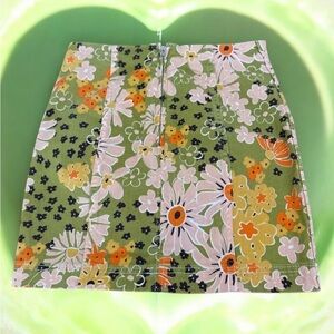 Free Prople Floral Green Skirt